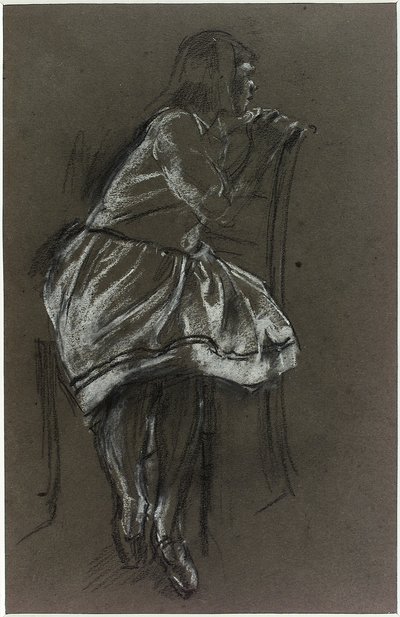 Mädchen, das auf einem Stuhl sitzt von Henry Tonks